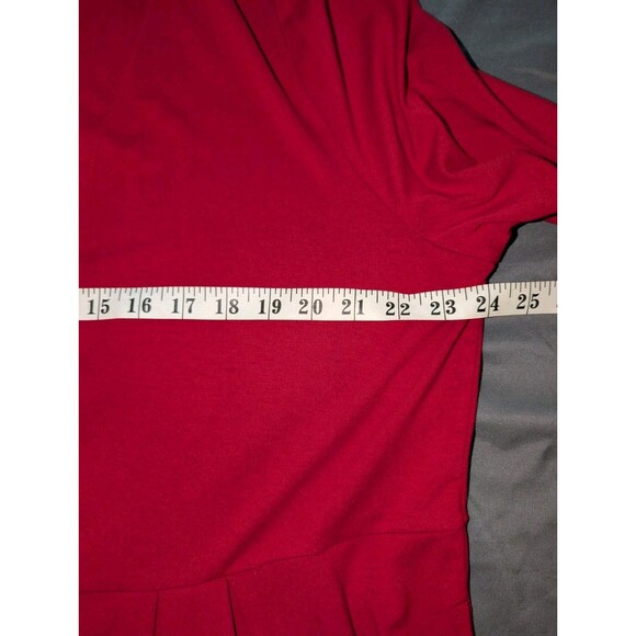 J Jill Cardigan Women’s XL Wearever Pleated Peplum Red Jacket Travel Modern - Picture 7 of 10